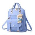 Fashion Rucksack PU Leder Frauen Mädchen tragen Anhänger Rucksackbetriebsbeutel Schultertaschen Top-Grifftaschen